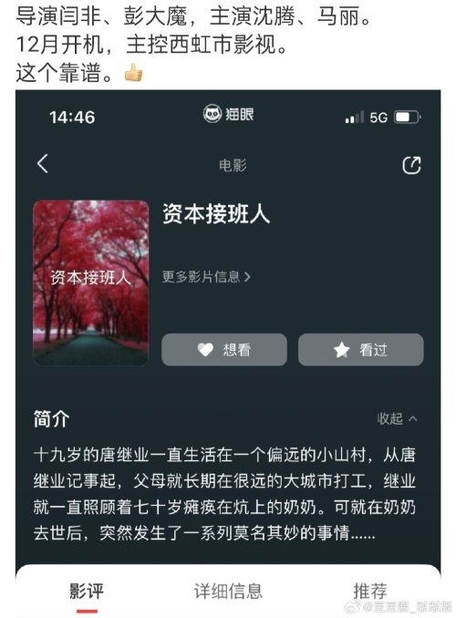 网传开心麻花出品的高分喜剧《西虹市首富》即将重拍 名为《资本接班人》闫非导演(图3) 曝开心麻花喜剧《西虹市首富》将重拍 沈腾、马丽主演