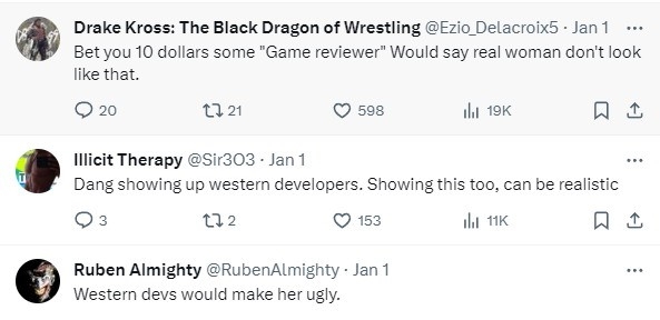 《星刃》女主Eve的体模演员曝光 性感火辣、身姿曼妙,迅速在网上引起热议(图4) 《星刃》女主Eve性感体模引热议:网友吐槽西方选角丑化