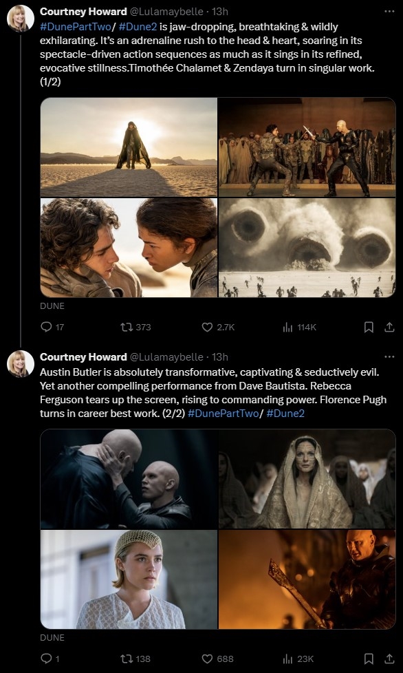 《沙丘2》获得一致好评,无疫情干扰,赞达亚与甜茶的号召力今非昔比(图8) 《沙丘2》获得一致好评