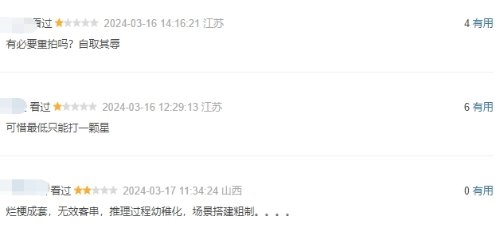 电影作品《九品芝麻官》豆瓣首批评价现已出炉,大量观众给出1星差评(图5) 《新九品芝麻官》豆瓣首批评价出炉:何必碰瓷经典